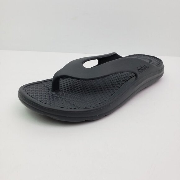 NEW Totes Sol Bounce Mens Size 13 Black Slip On Comfort Thong Flip Flop Sandals - Picture 2 of 10
